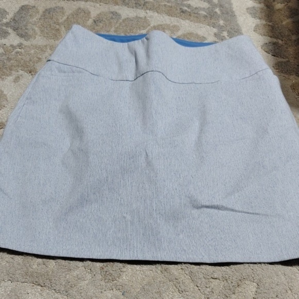 Womens Light Blue Textured Athletic Skort Tennis Golf Mini Skirt Built-in Shorts